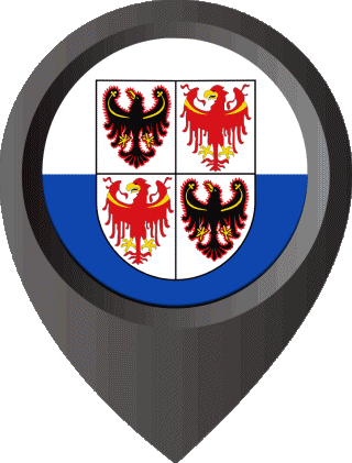 Epingle de Localisation Trentin-Haut-Adige Italie Europe Drapeaux 