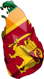 Mapa Sri Lanka Asia Banderas 