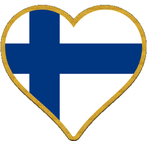 Heart Finland Europe Flags 