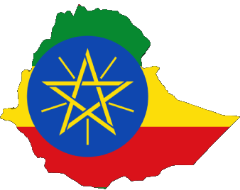 Mapa Etiopía África Banderas 