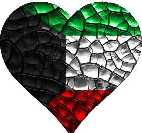 Cuore Kuwait Asia Bandiere 
