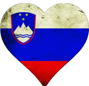 Coeur Slovénie Europe Drapeaux 