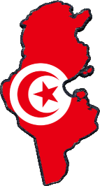 Carta Geografica Tunisia Africa Bandiere 