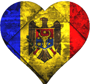 Heart Moldova Europe Flags 