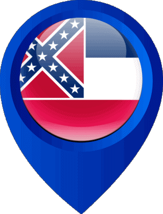 Marcador de ubicación Mississippi U.S.A - Estados América Banderas 
