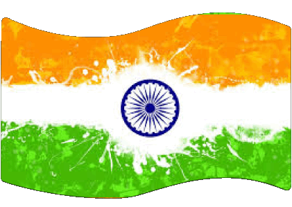 Rectangle Inde Asie Drapeaux 