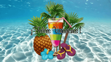 002 Fondo animado Felices Vacaciones Español Mensajes 