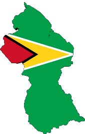 Karte Guyana Amerika Fahnen 
