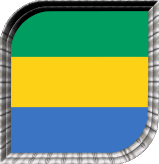 Square Gabon Africa Flags 