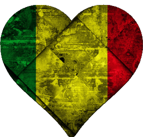 Coeur Mali Afrique Drapeaux 