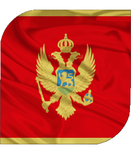 Quadrato Montenegro Europa Bandiere 