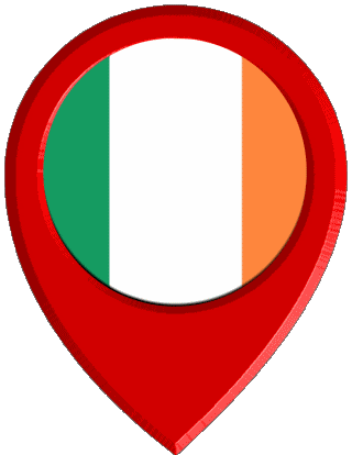 Marcador de ubicación Irlanda Europa Banderas 