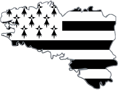 carte Bretagne Régions France Drapeaux 