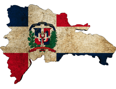 Map Dominican Republic America Flags 