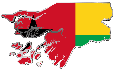 Carte Guinée Bissau Afrique Drapeaux 