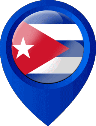 Location Pin Cuba America Flags 