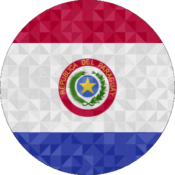 Round Paraguay America Flags 