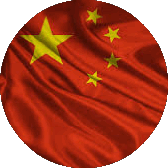 Round China Asia Flags 