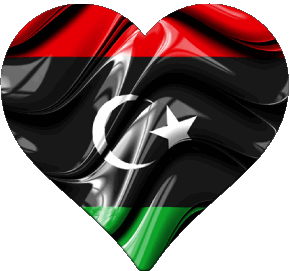 Cuore Libia Africa Bandiere 