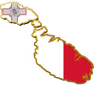 Karte Malta Europa Fahnen 