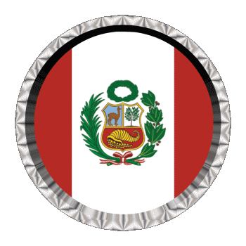 Round - Rings Peru America Flags 