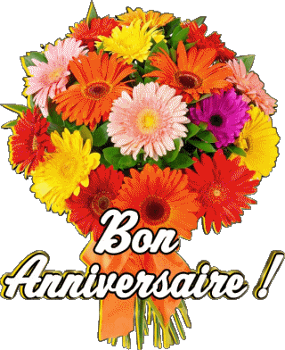 003 Fond Transparent Floral Bon Anniversaire Français Messages 