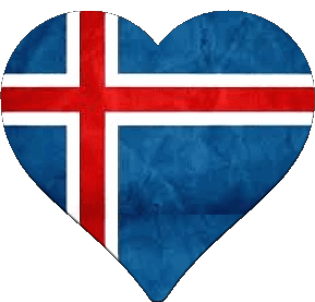 Heart Iceland Europe Flags 
