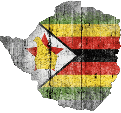 Karte Zimbabwe Afrika Fahnen 