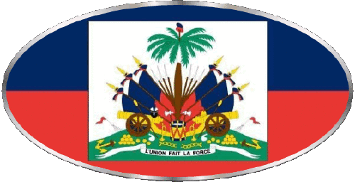 Ovale Haiti America Flags 