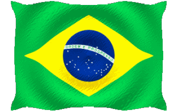 Waving Brazil America Flags 