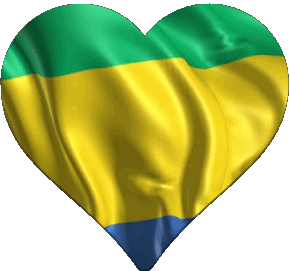 Coeur Gabon Afrique Drapeaux 