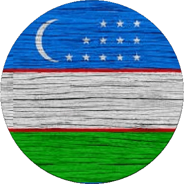 Tondo Uzbekistan Asia Bandiere 