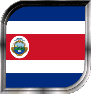 Quadrato Costa Rica America Bandiere 