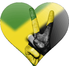 Heart Jamaica America Flags 