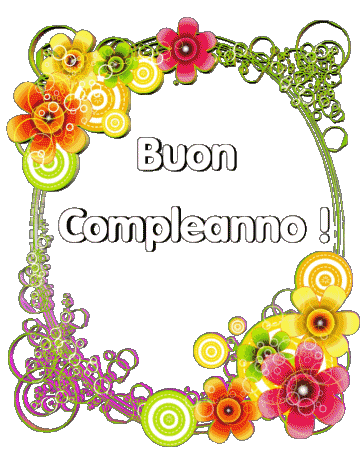 013 Fondo transparente Floreale Buon Compleanno Italiano Mensajes 