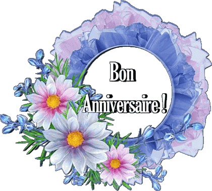 020 Sfondo trasparente Floral Bon Anniversaire Francese Messagi 