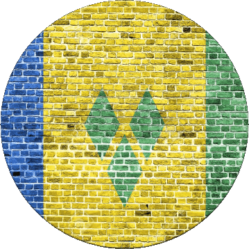 Round Saint Vincent and the Grenadines America Flags 