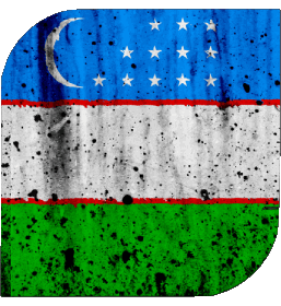 Carré Ouzbékistan Asie Drapeaux 