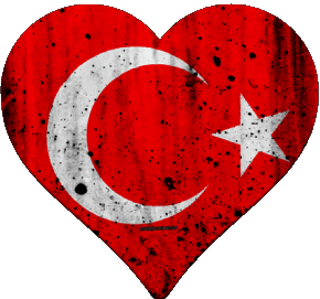 Heart Turkey Asia Flags 