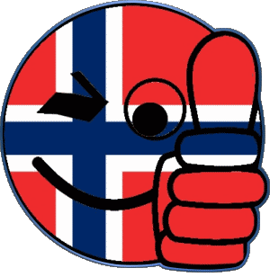 Smiley - OK Norwegen Europa Fahnen 