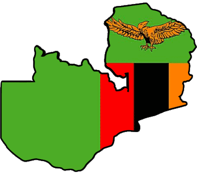Mapa Zambia África Banderas 