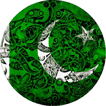 Round Pakistan Asia Flags 