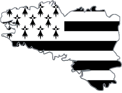 Map Brittany Regions France Flags 