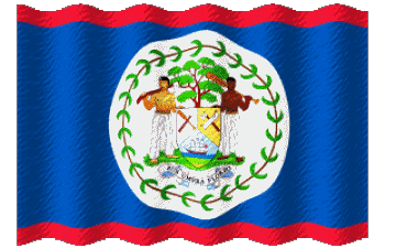 Waving Belize America Flags 