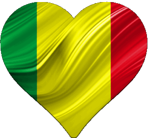 Heart Mali Africa Flags 