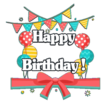 006 Balloons - Confetti Happy Birthday Inglés Mensajes 