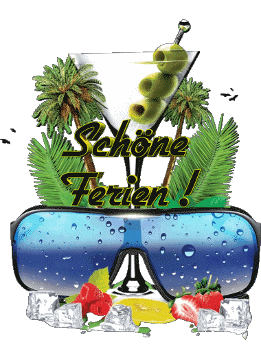 20 Fondo transparente Schöne Ferien Alemán Mensajes 