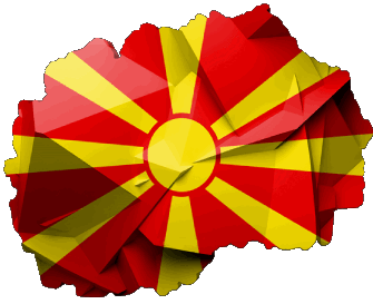 Mapa Macedonia Europa Banderas 
