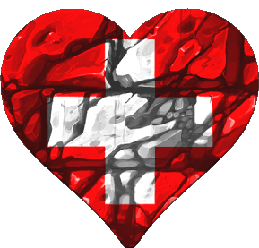 Corazón Suiza Europa Banderas 