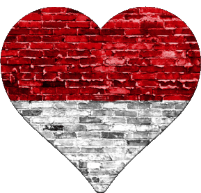 Heart Monaco Europe Flags 